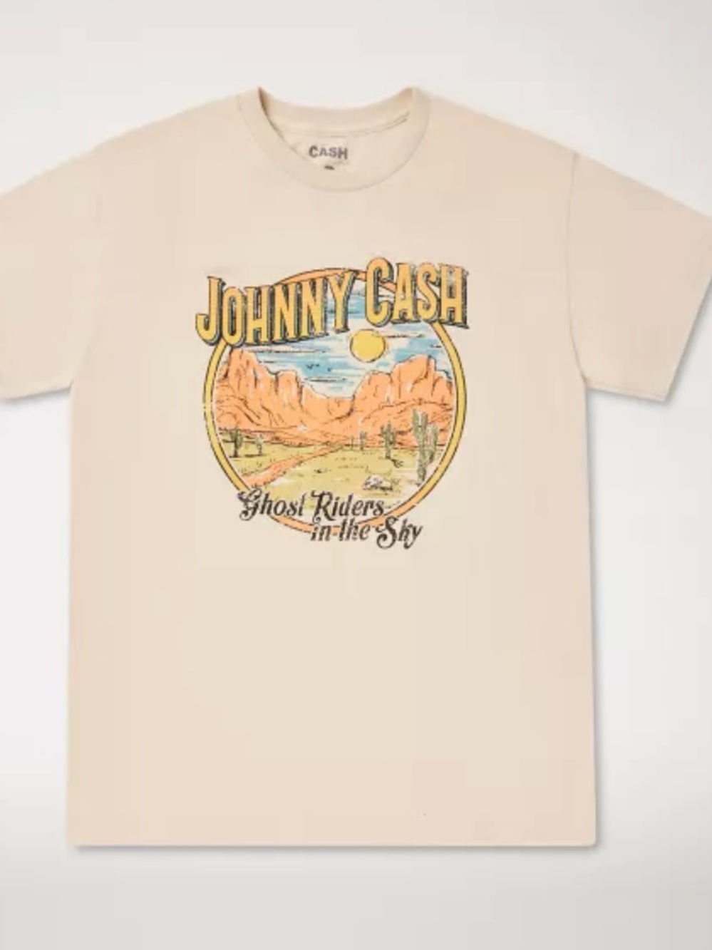 Johnny Cash Ghost Riders Short Sleeve Tee - Beige